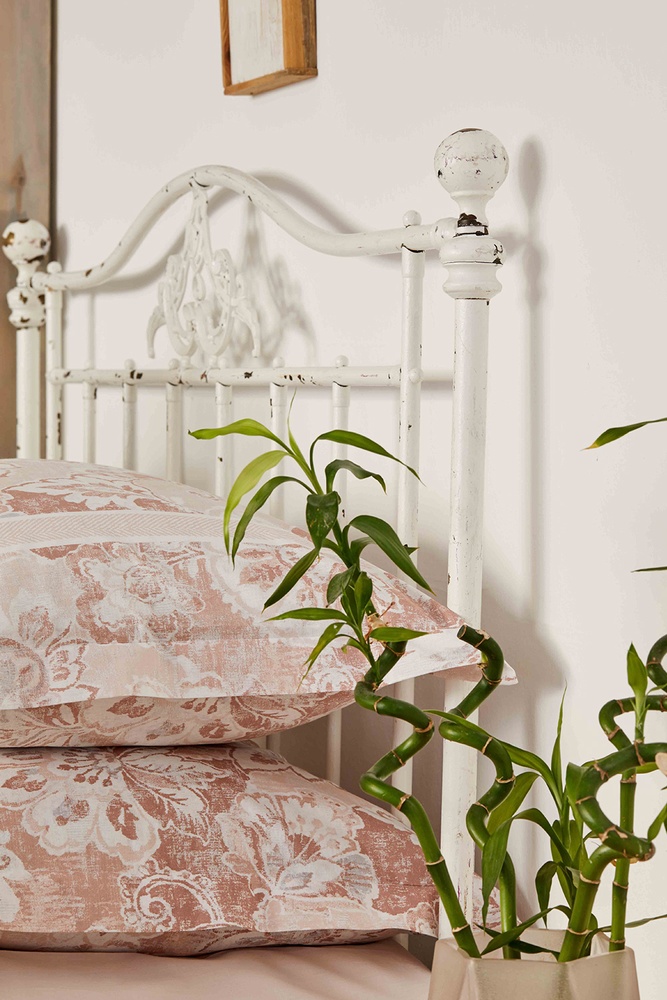 Набор постельное белье с покрывалом Karaca Home Plaid pudra