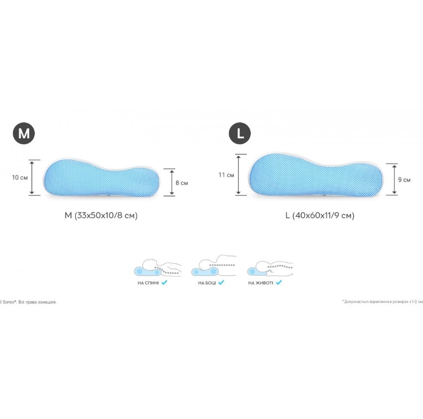 Ортопедична подушка Sonex з ефектом пам'яті Comfort Wave