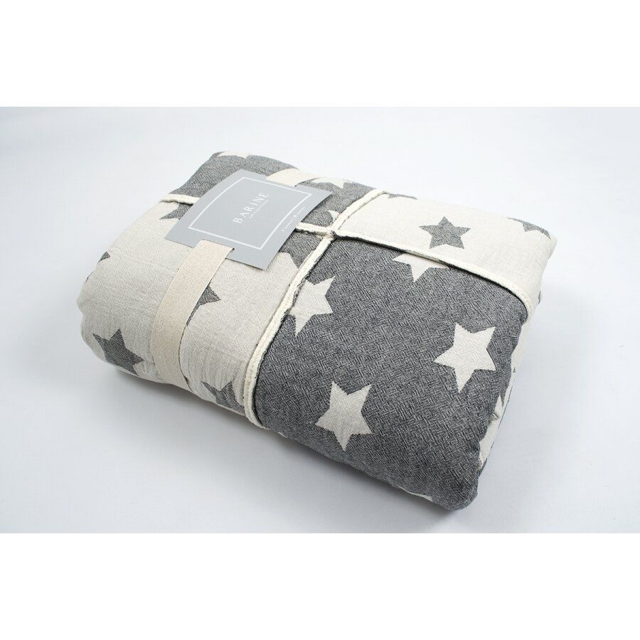 Плед мікроплюш Barine - Star Patchwork throw black
