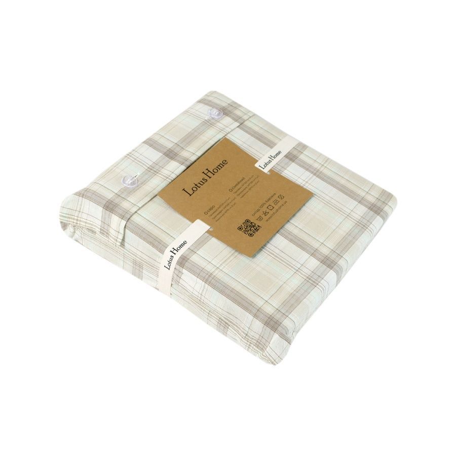 Постельное белье вареный хлопок Lotus Home Premium - Checked Madras бежевый