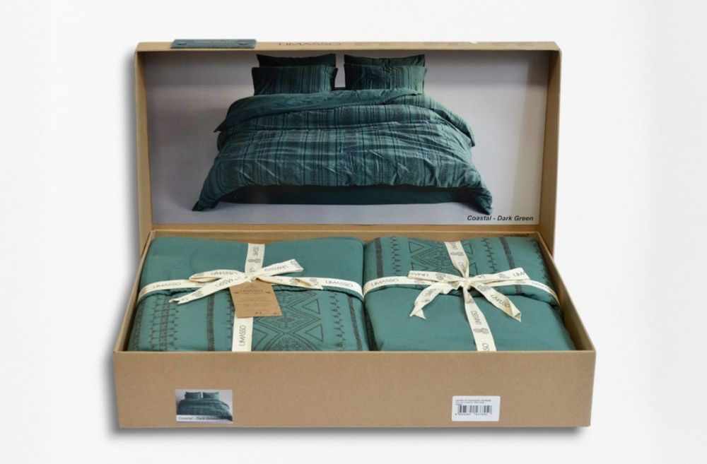 Постільна білизна бавовна Limasso Coastal Trio Dark Green