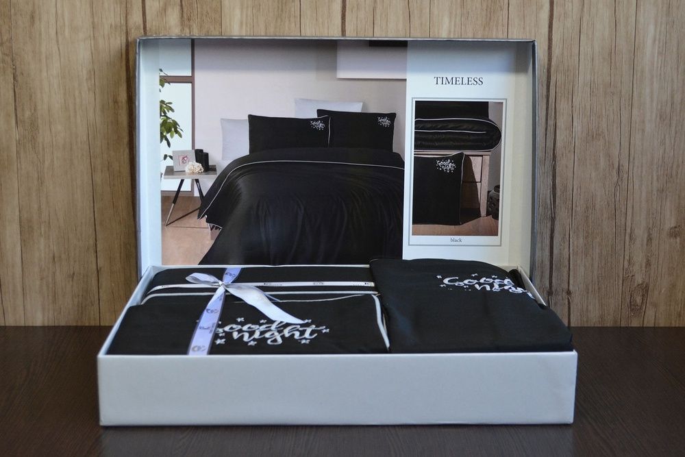 Постельное белье сатин де люкс First Choice Timeless black