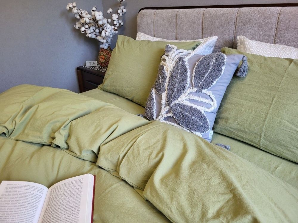 Пододеяльник вареный хлопок Комфорт Текстиль Green, LUXURY Washed