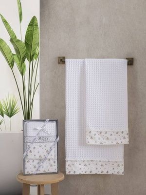 Набір вафельних рушників 2 шт. Moss home Cicek Krem