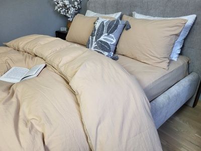 Постільна білизна варена бавовна Комфорт Текстиль Beige, LUXURY Washed